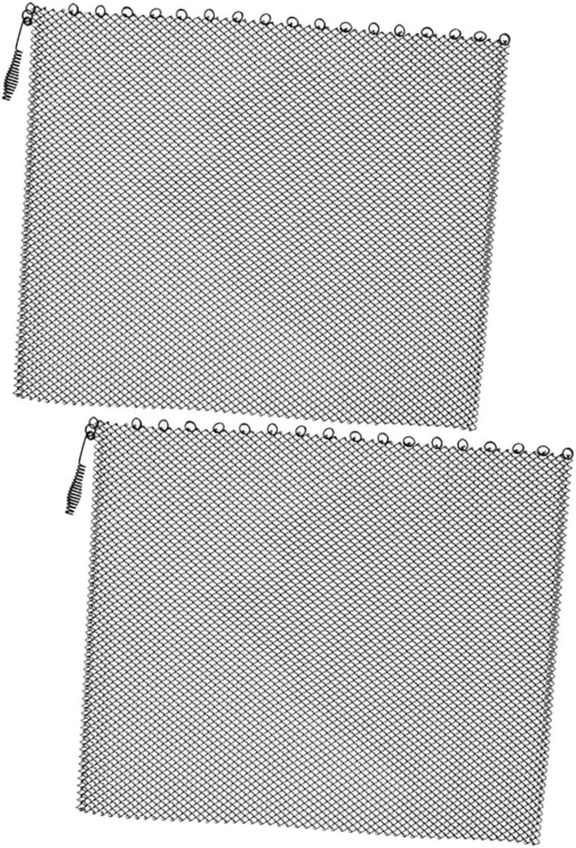 2pcs Xin Mesh Fireplace Screen Decorative Screen Panel Iron Sparks Guard Heat-Resistant Easy to Fold Hearth Decor Easy Use