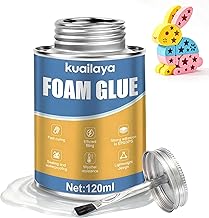 Foam Glue, Foam Adhesive EVA Glue Strong Adhesion Waterproof Durable Impact and Aging Resistant for Aircraft Model DIY Crafts Home Repairs Easter Supplies, Transparent 120ml