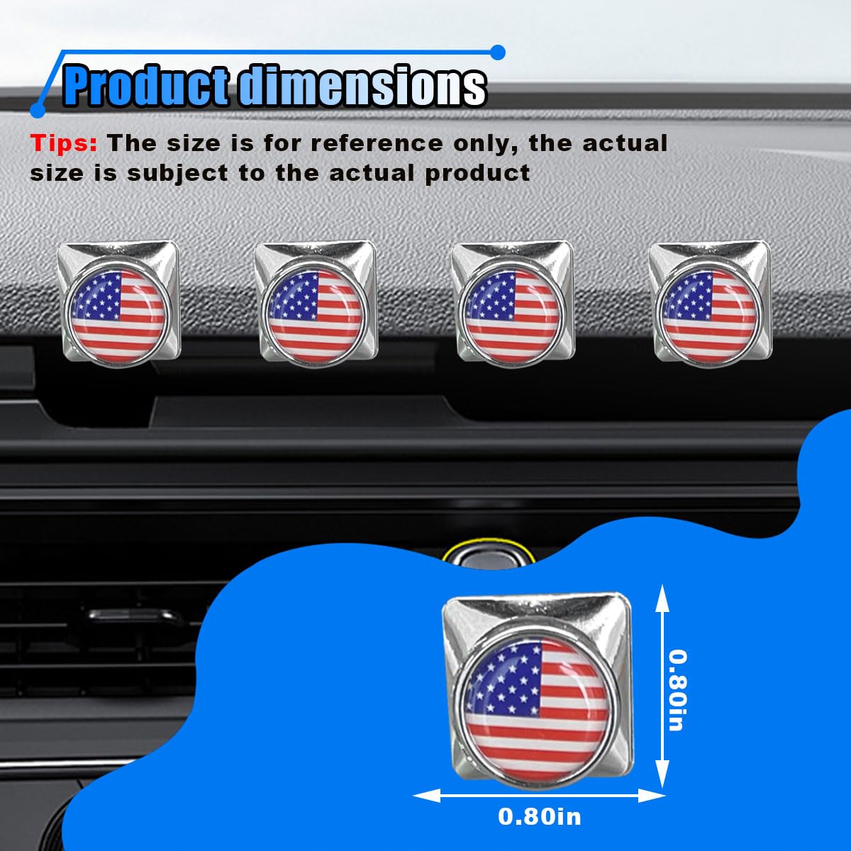 4PCS American Flag Car Mini Hooks, Adhesive Car Seat Headrest Hook Stick on Dashboard Wall, Vehicle Interior Hanging Hook Sticker, Car Storage Hanger for Key, Handbag, Cable, Mask (Sliver/Colorful)