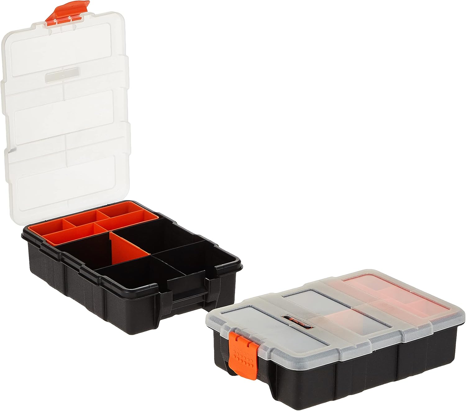Tactix 320020 Hardware & Parts Organizers, 4 Piece Set, Black/Orange - 
