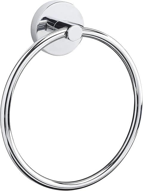 JXFSSY Stainless Steel Towel Ring - Bath Towel Holder Hand Towel Ring 6.29 in/16 cm, Hanging Towel Hanger Bathroom Accessories Contemporary Hotel Square Style Wall Mount (Classic)