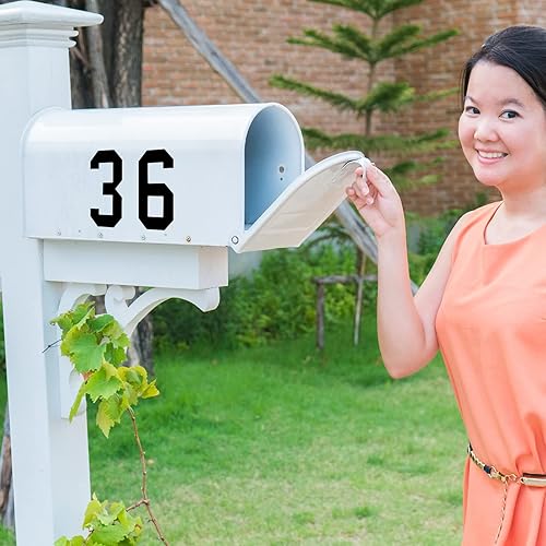 Miniatura 4 de TaoBary 8 hojas de calcomanías de números para buzón, vinilo impermeable, antidecoloración, calcomanías de números autoadhesivas, letreros de