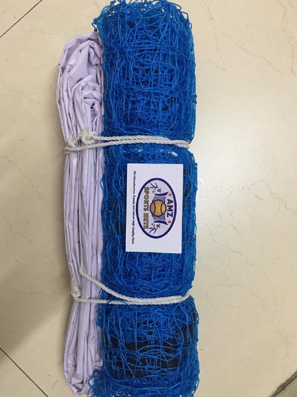 AMZ SPORTS NETS Volleyball NET Nylon Four Sided Tape (Blue)