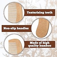Vista 6 de Juego de 5 peines de madera para mujer, colección de peines de bambú portátiles de madera natural para todo tipo de cabello, antiestático, ecológico