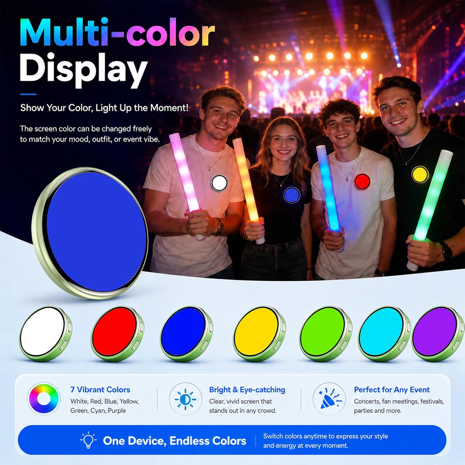 1.89” Digital Photo Frame Button Badge - Mini LED Electronic Pin