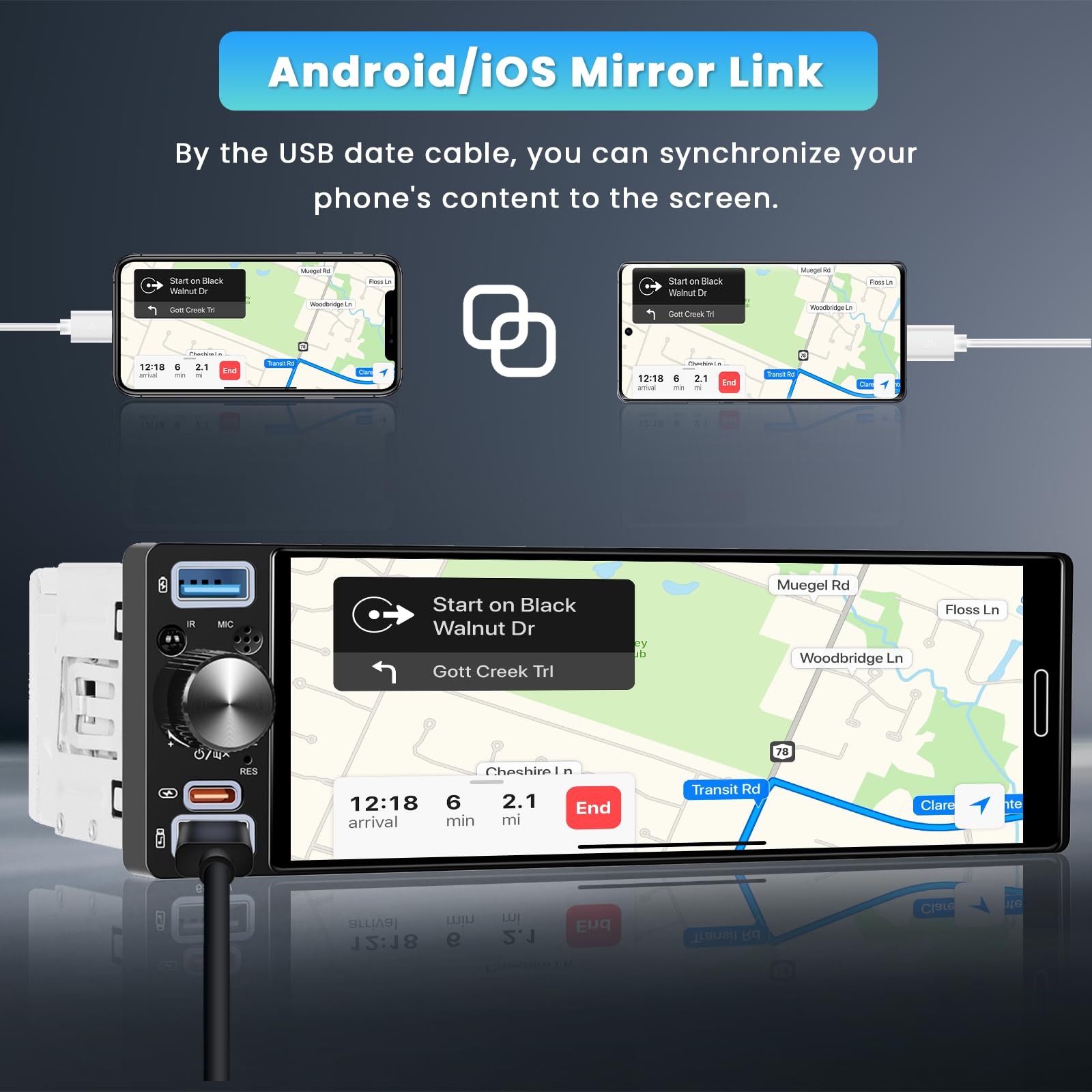 Inefala Autoradio 1 DIN CarPlay Android Auto 6,5" Bluetooth