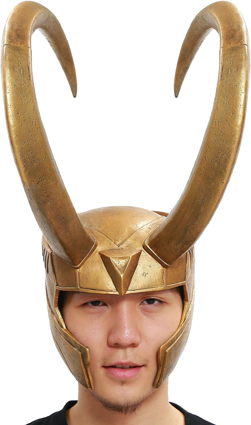 Evere Loki Helmet Cosplay Golden PVC Full Head Handmade Mask for Adult Men Halloween Fancy Dress Costume Prop