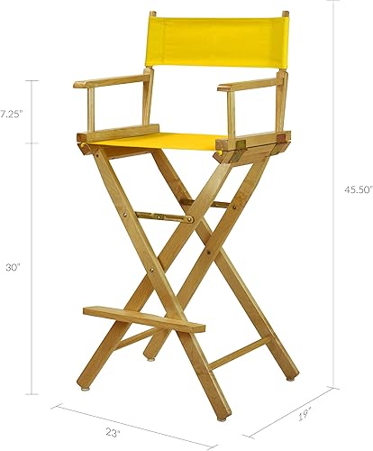 Miniatura 2 de Casual Home 230-00021-34 - Silla de director de 30" - Altura de barra marco naturallienzo dorado