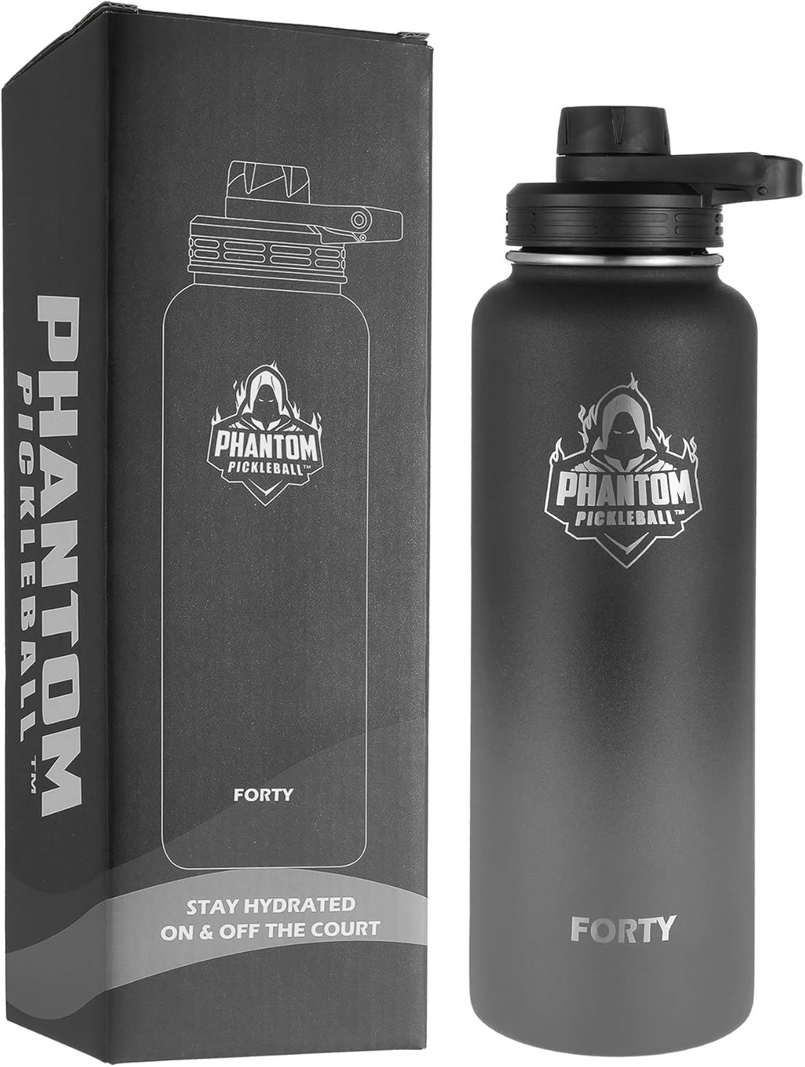 Stainless Steel Water Bottle – Double Wall Insulation 40 Oz Water Bottles – Leakproof Water Jug with Spout with Twist Cap – Ideal Sports Bottle for Training, Hydration