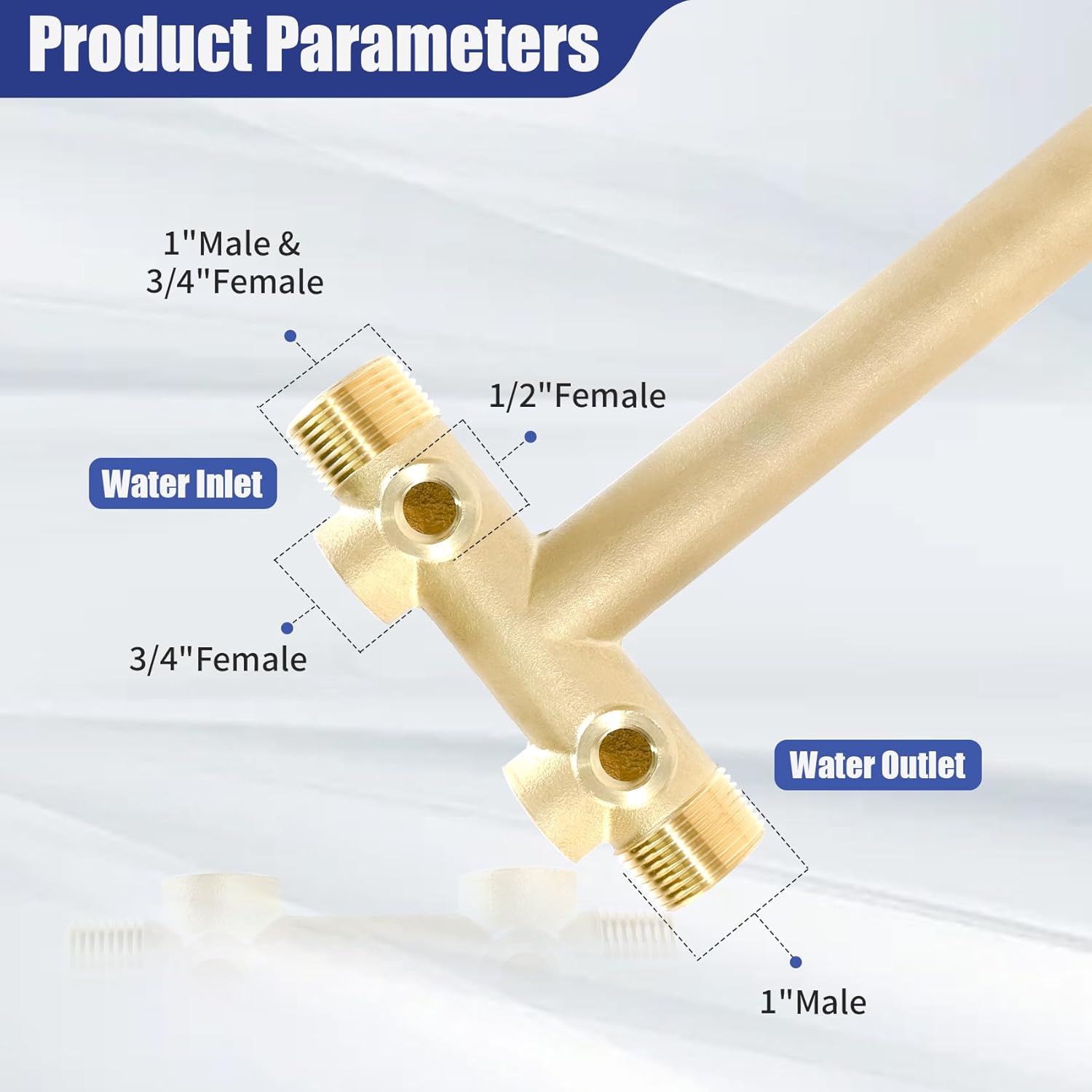 1"x 11"Well Pressure Tank Tee Kit for Water Well Pressure Tank with 30-50Psi Pressure Switch, Brass Pressure Tank Installation Kit for Well Tank with Diameters Up to 16", No Ball Value