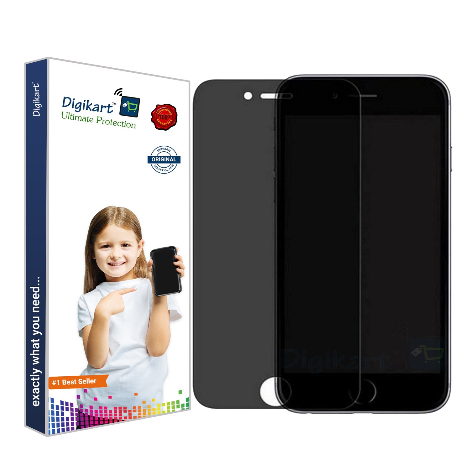 Digikart Mobile Screen Protector Privacy Tempered Glass for iPhone 6