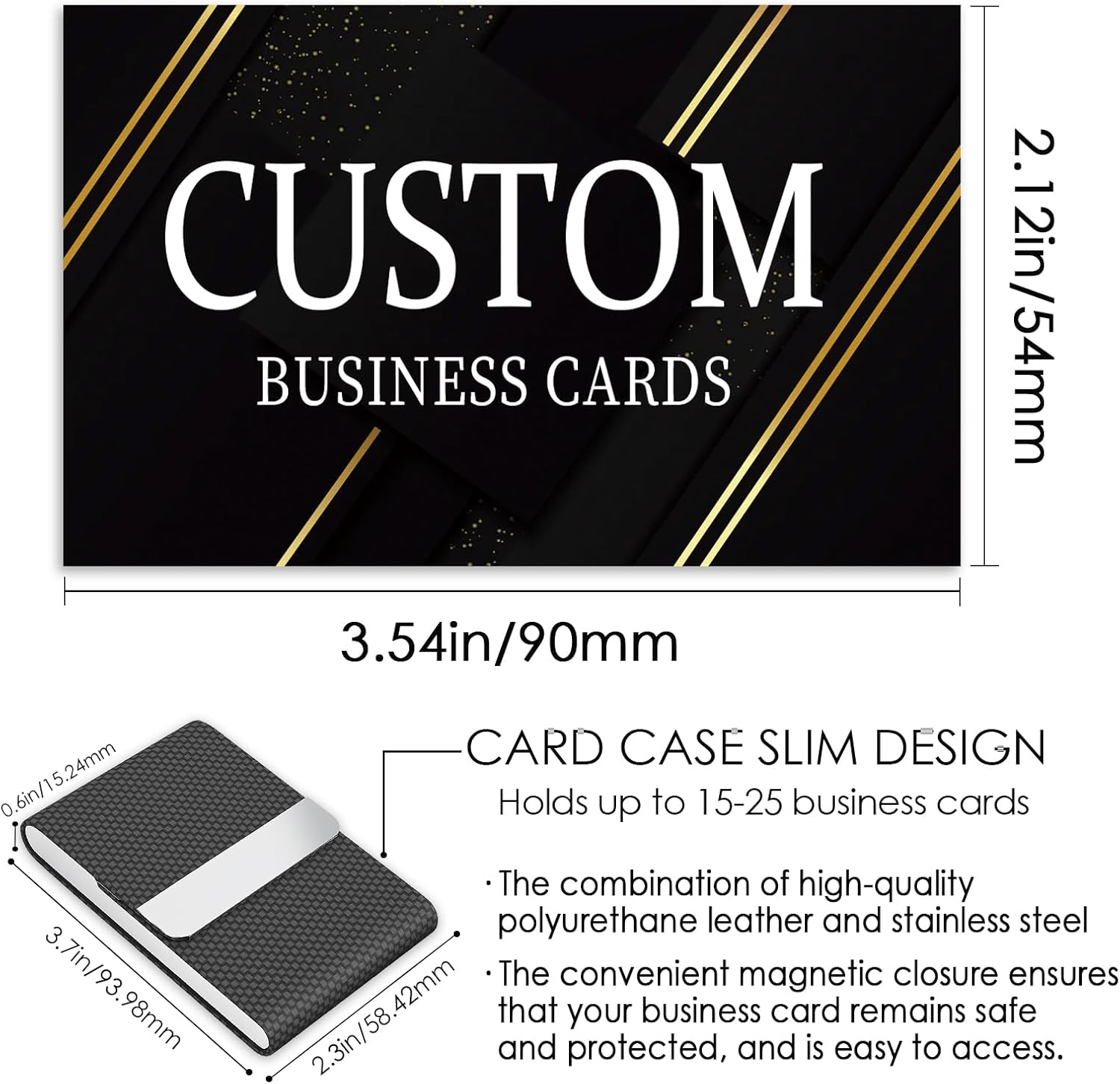 Custom Business Cards - 300gsm Matte Paper Waterproof Front & Back Printed 3.5x2 inch Customizable Logo/Text/QR Code 100/200/500/1000/2000 Pcs - Image 3