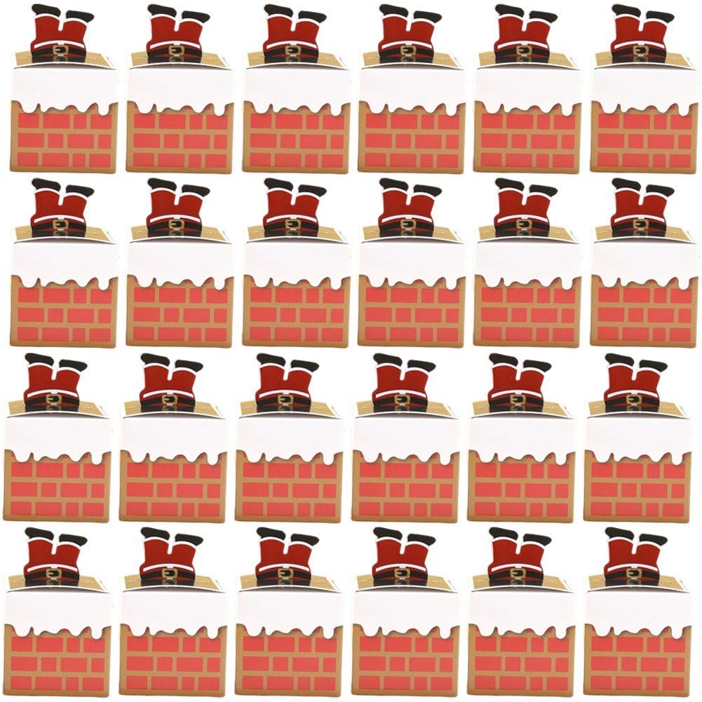 Vbsqic Santa Claus Candy Boxes 24pcs Merry Christmas Boxes for Cupcake Sweet Cookie Home New Year Xmas Ornament