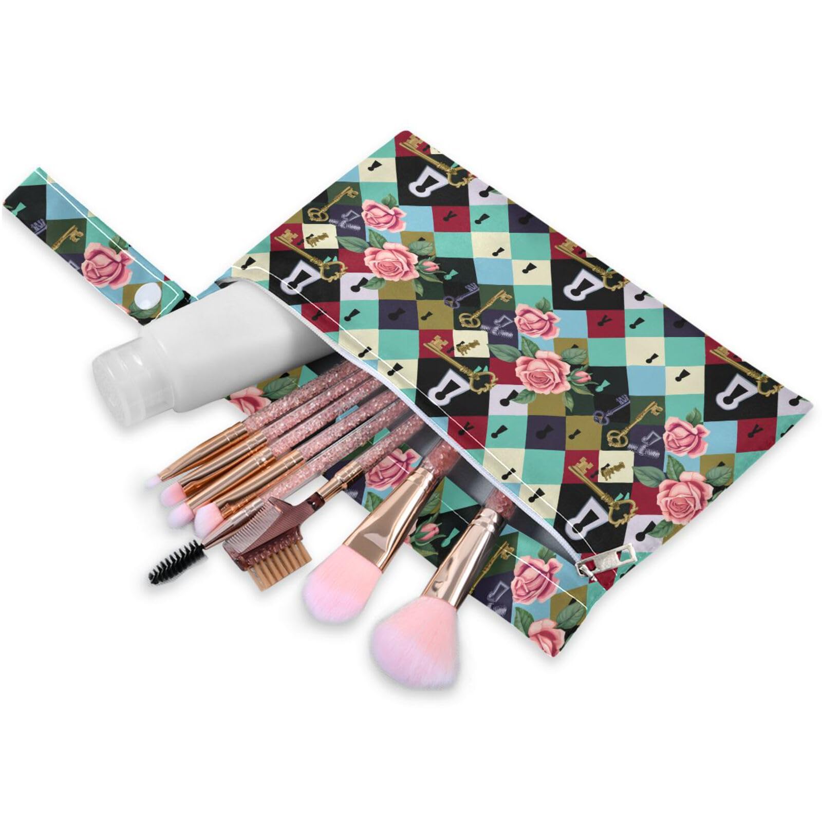 Coikll Wet Dry Bags for Cloth Diaper 2 Pack Waterproof Yoga Gym Bag for Swimsuit Wet Clothes Baby Items-?Vintage Roses?