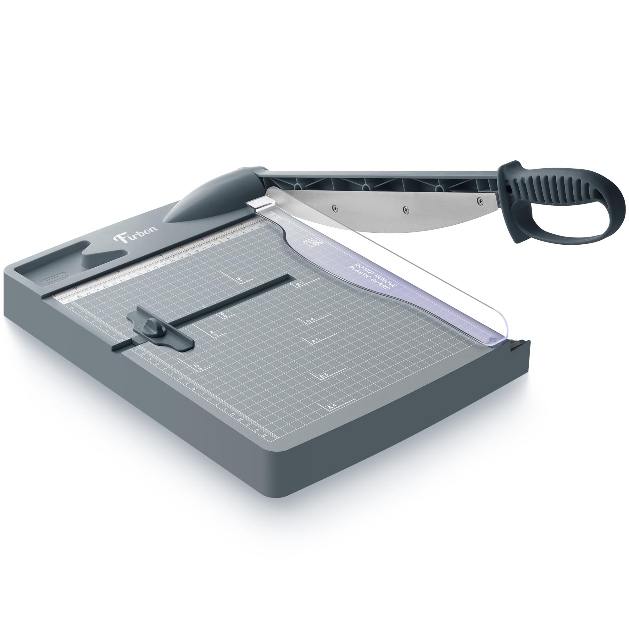 Firbon 12" Guillotine Paper Cutter, Heavy Duty 30-Sheet Capacity Trimmer for Cardstock, Photos, Scrapbooking, Office, Classroom, Studio (Gray) image 4