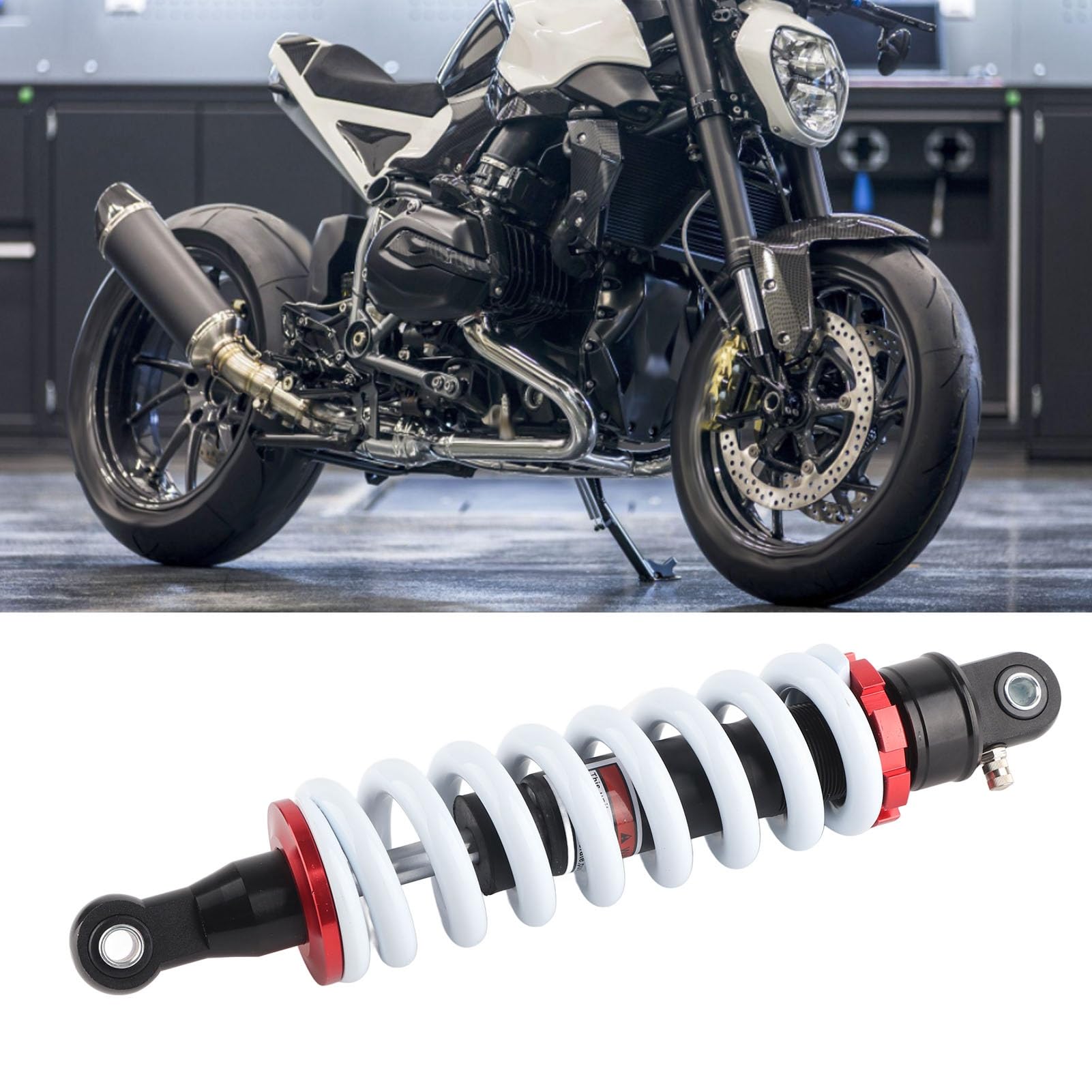 Amortyzatory Motocyklowe 320 Mm Regulowany Amortyzator Aluminiowa Okrągła Główka z żelaza do Pojazdów Terenowych Kierowcy Quadów Zmniejsza Wibracje Poprawia stabilność