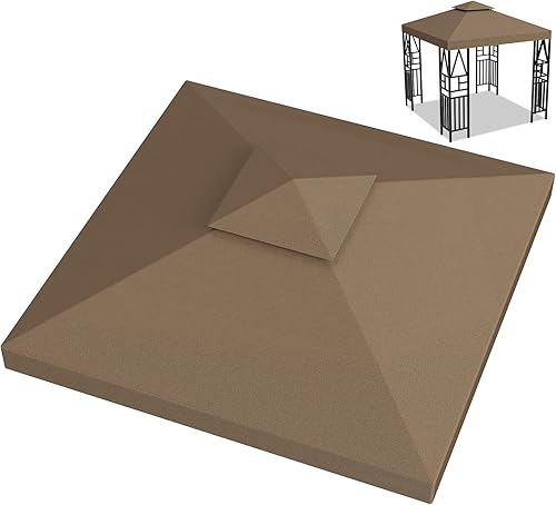 Toldo de repuesto para toldo, para exteriores, cubierta de toldo de doble nivel, 10 x 10 pies (marrĂłn) Toldo de repuesto para toldo, para exteriores, cubierta de toldo de doble nivel, 10 x 10 pies (marrĂłn)