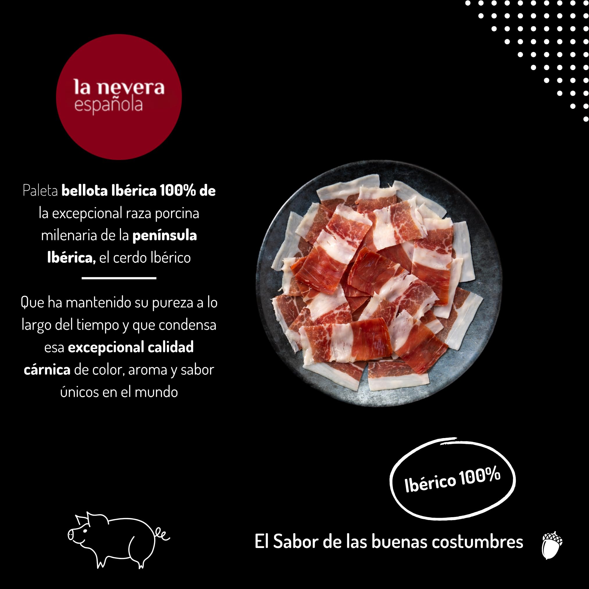 Prosciutto 100% iberico di ghianda, affettato e stagionato (6x70g) - Prosciutto spagnolo di ghianda, delizia per buongustai