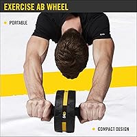 Vista 4 de 54D Rueda de abdominales, rodillo de abdominales para entrenamiento abdominal, equipo de ejercicio para entrenamiento de núcleo, rodillo de rueda