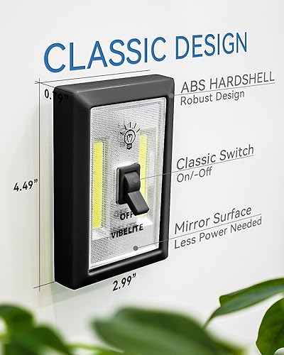 Miniatura 6 de Interruptor de luz nocturna LED, 12 baterías en total incluidas, interruptor LED COB inalámbrico de 200 lúmenes, debajo del gabinete, estante,