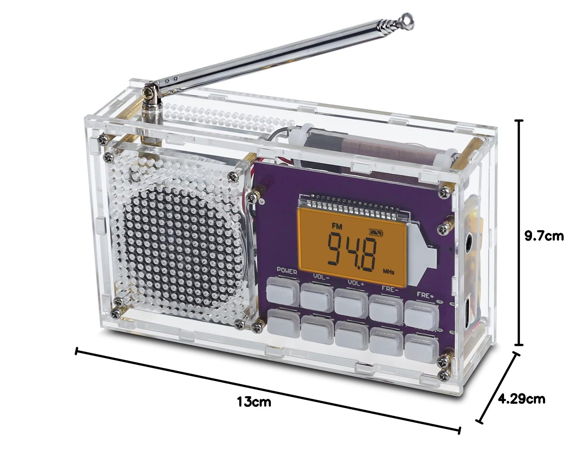 DONGKER Kit de construcción de radio FM inalámbrico con reloj y función de memoria – perfecto para proyectos de soldadura, electrónica DIY y estudiantes
