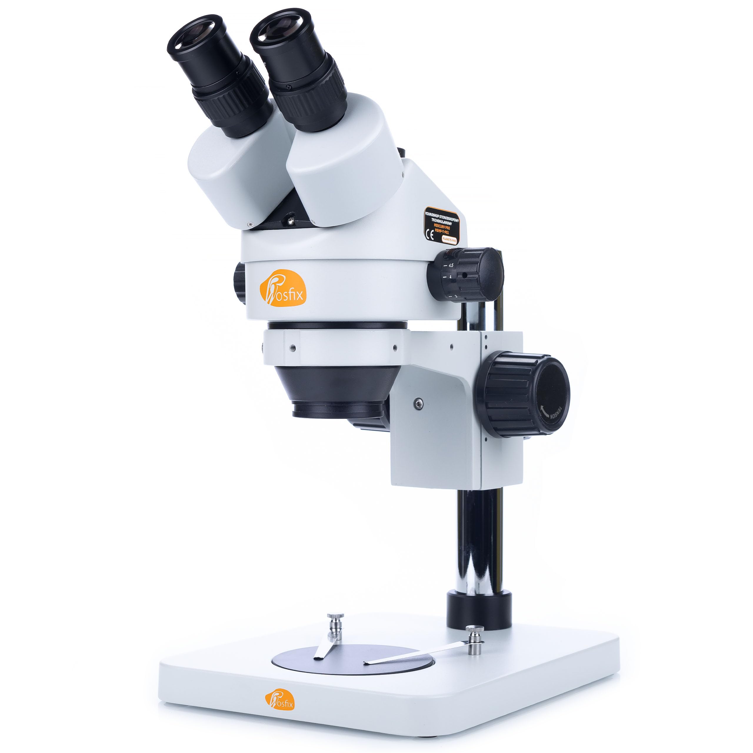 Rosfix Mercury Pro MSMP-T-PS1 - Microscopio estereoscópico trinocular | Zoom 7x 45x | Anillo de luz LED 56x | Lente Barlow 0,5X | Óptica precisa