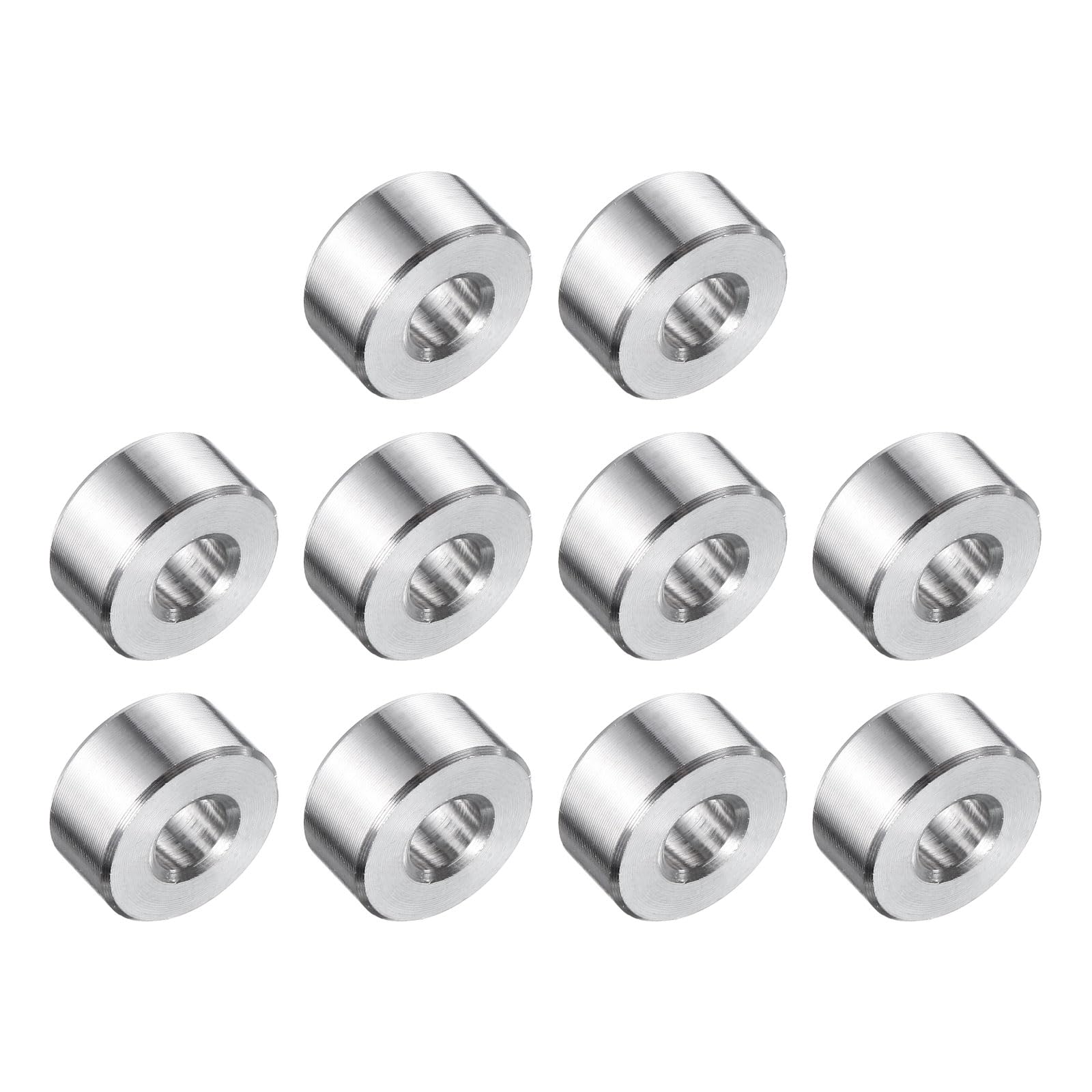 uxcell 10 Pcs Stainless Steel Spacers, 1/4" Bore x 5/8" OD x 5/16" Length Screw Bushing Plain Finish Round Metal Spacer for 1/4" Screws Bolts and Rods