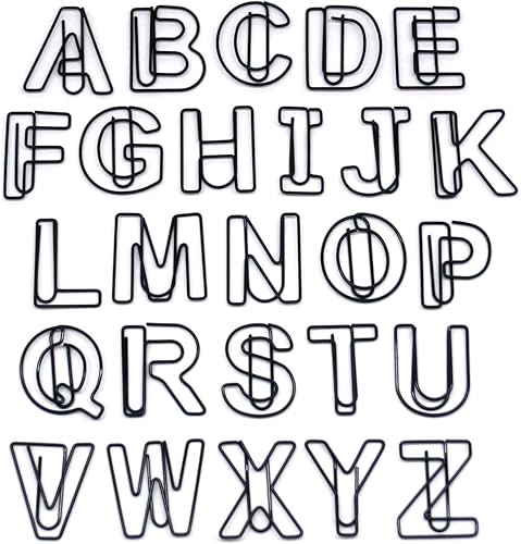 Miniatura 7 de Butler in the Home Elige tu letra favorita del alfabeto de la A a la Z o números del 0 al 9, 100 clips de papel de color negro para iniciales o