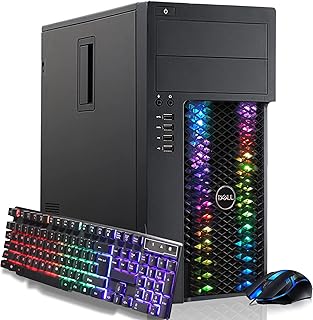 Dell Gaming Precision 3620 Tower Desktop PC, Intel Quad Core I5-6500 up to 3.6GHz, GeForce RTX 2060 Super 8G GDDR6, 32G DDR4, 256G SSD+3T, RGB Keybaord & Mouse, DVD, WiFi, BT, Win10P64 (Renewed)