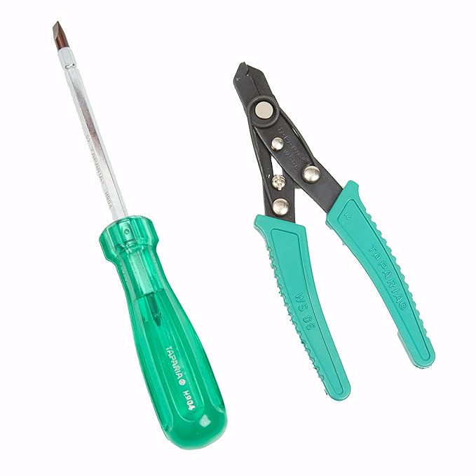 TAPARIA, 2 PC HEXAGONAL SCREWDRIVERS CUM WIRE STRIPPER (6”) SET (H 904, WS 06). Used for Industrial application, DIY, Electricals, Carpentary, Plumbing, Professional and Home use.