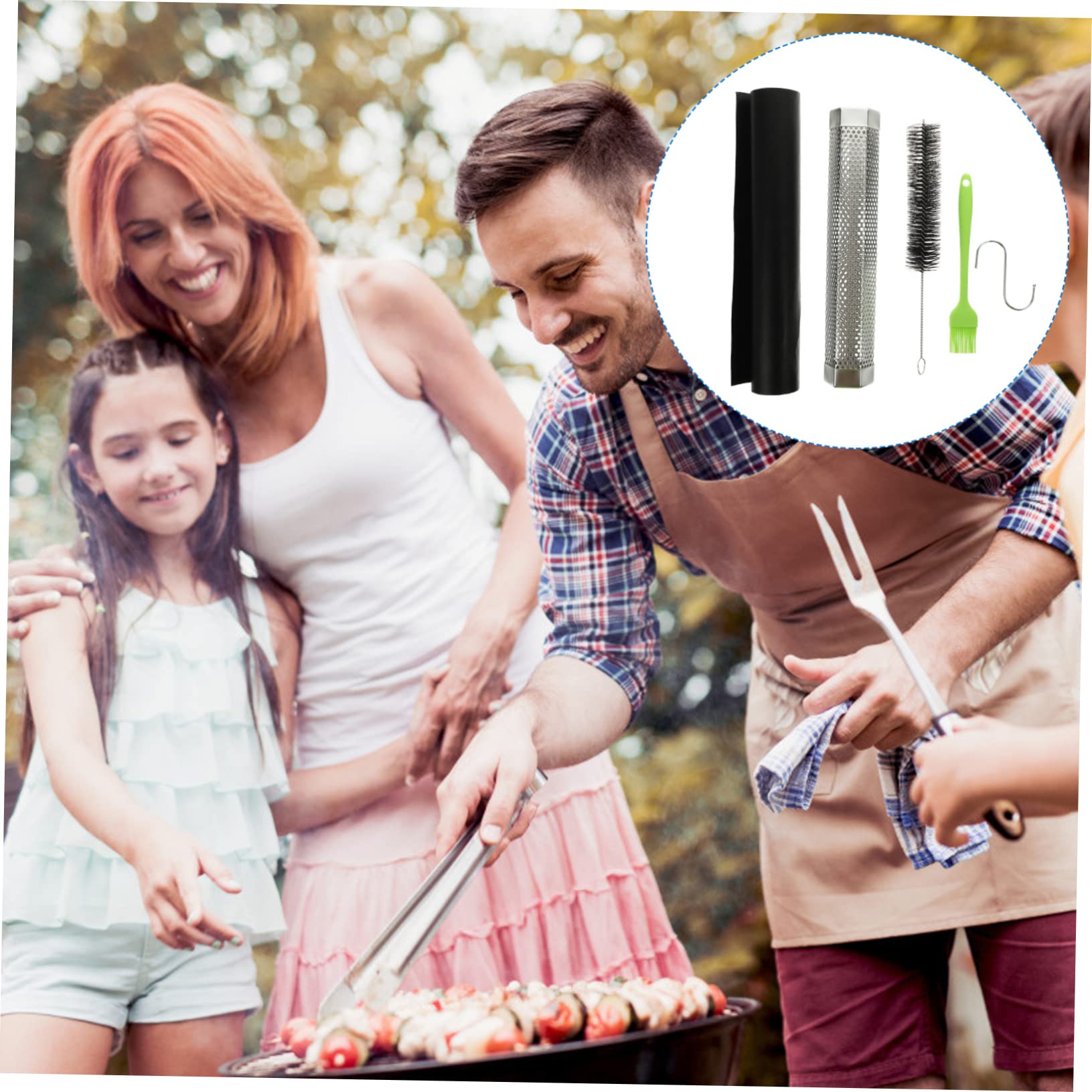 HANABASS Smoker Accessories Smoker Tube 5pc Mesh Tube Set for Barbecue Grill Random Color