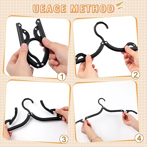 Miniatura 3 de Sieral 40 perchas plegables de viaje de plástico, portátiles, plegables para ropa, cruceros, artículos esenciales para viajes, cruceros, maletas,