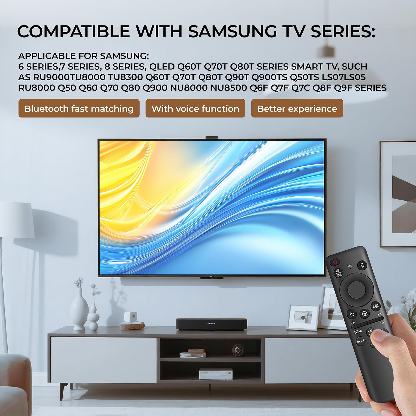 Mando a distancia de repuesto para Samsung, BN59-01432A, mando a distancia por voz para Samsung Smart TV, mando a distancia universal para televisores Sam-sung compatible con Sam-sung 2021-2023 Neo