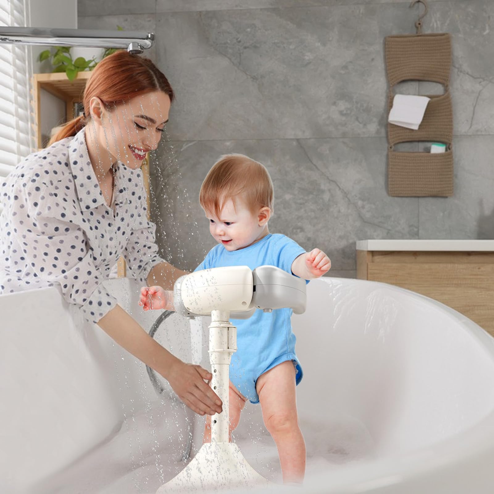 Soporte de ducha de baño de bebé, soporte de baby shower ajustable | Altura ajustable Baby Shower Soporte de pie - Dispositivo de baño portátil Bañera para niños para niños Niños Fiesta Baby