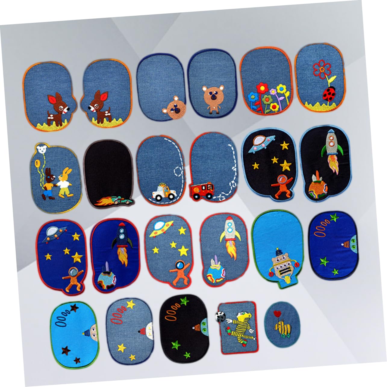 Operitacx 46pezzi Toppe Adesive Ricamate Per Jeans Giubbotti e Borse Patch Per Decorazioni Riparazioni e Creativi Per Abbigliamento Infantile e Adulti