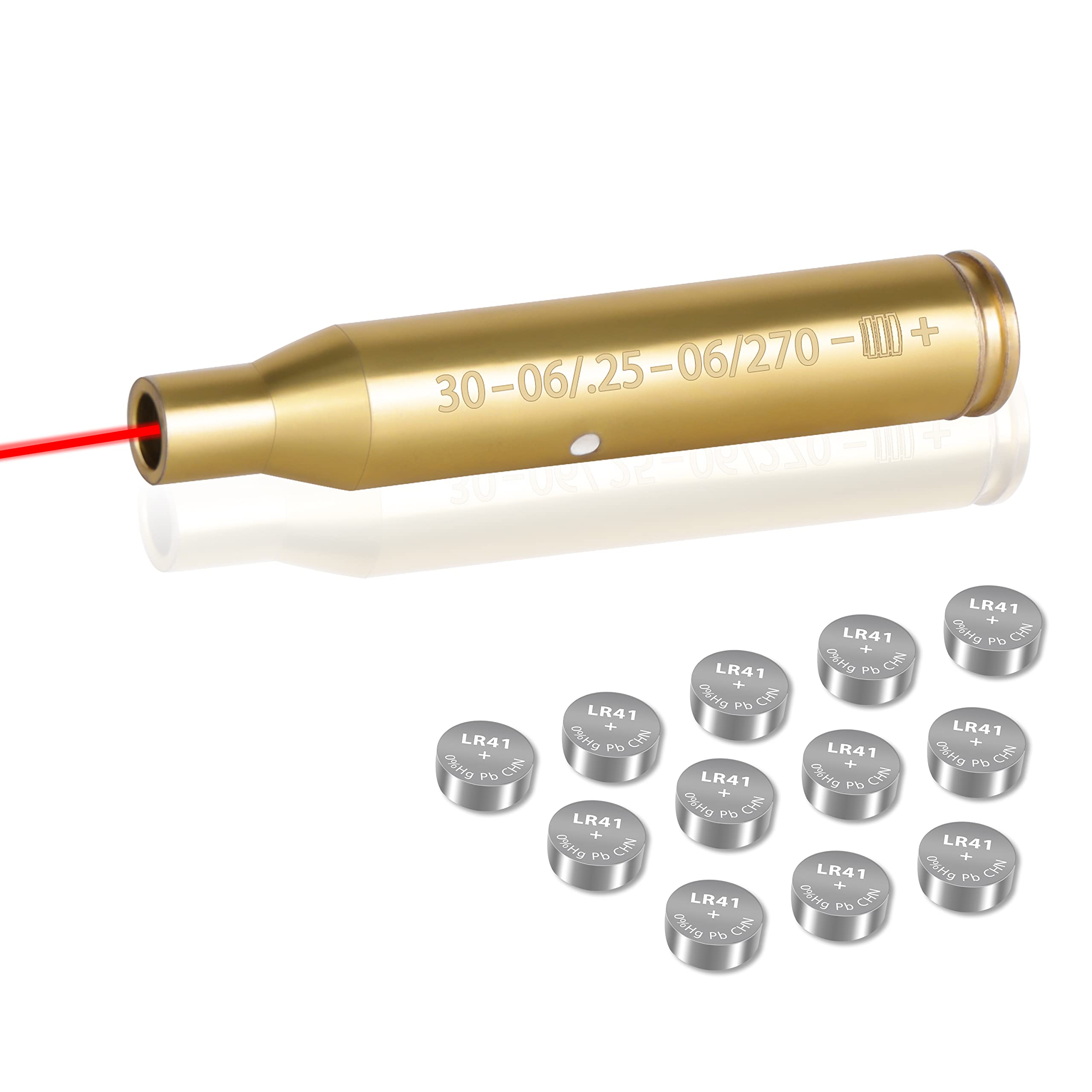 Sunya 30-06 Laser bore Sight 25-06 .270 3006Boresighter with Carrying Pouch, Red Laser Brass Body Includes 2 Sets Battery