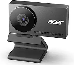acer Webcam 4K para PC/Mac com sensor Sony de 1/5.1 cm, autofoco PDAF, 2 microfones de redução de ruído, capa de privacidade, leve, resfriamento rápido de liga de alumínio, câmera de streaming para