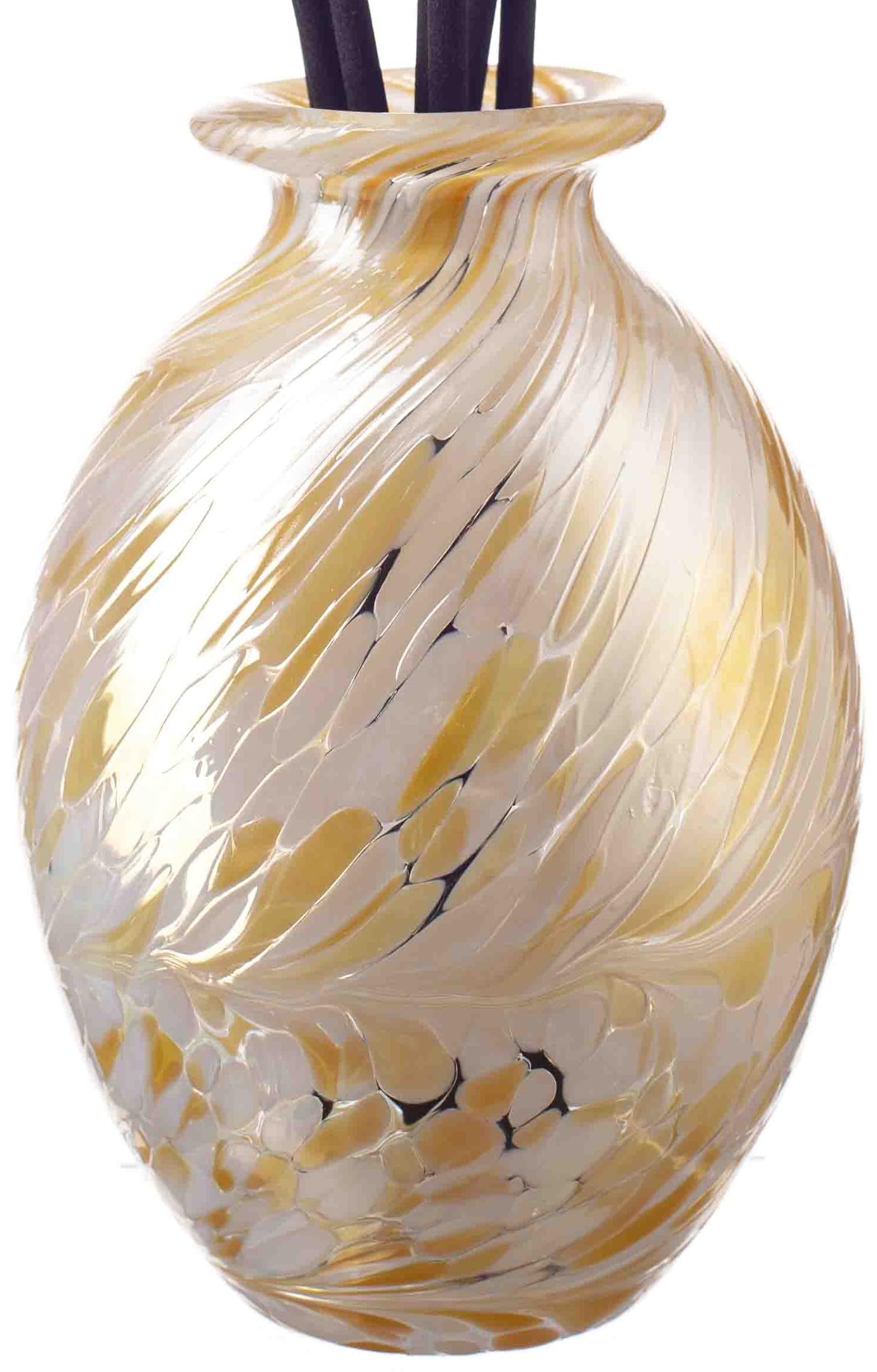 Amelia Art Glass Gold April Birthstone Coloured Mouth Blown Glass Bud Vase Reed Diffuser