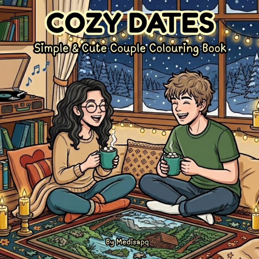 Cozy Dates: Simple & Cute Couple Colouring Book