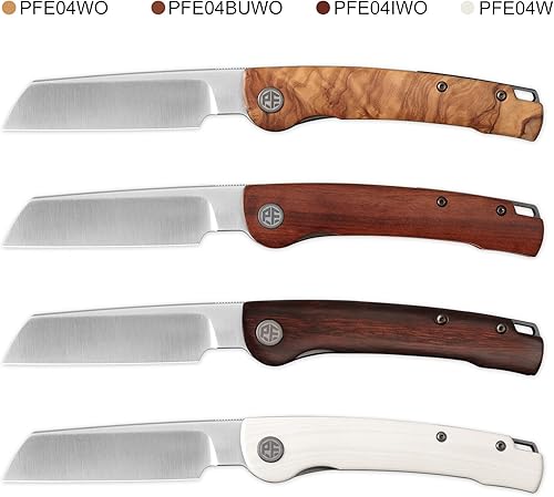 Miniatura 4 de Petrified fish PFE04 Scholar, 3.7" 154CM Hoja de satén, 3.93 oz G10 Handel Front Flipper Liner lock Cuchillo plegable (mango de madera de hierro del