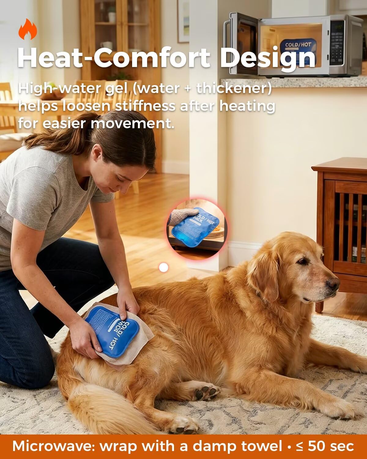 Soporte para displasia de cadera para perros, soporte de cadera para perros con terapia de frío y calor, 2 paquetes de gel incluidos, bolsillo de intercambio rápido, soporte ajustable para