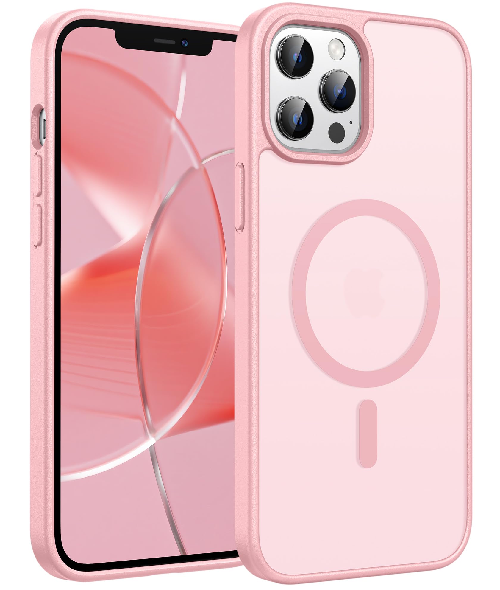 FNTCASE for iPhone 12 Pro Max Case, Fit for Magsafe, Translucent Matte Back