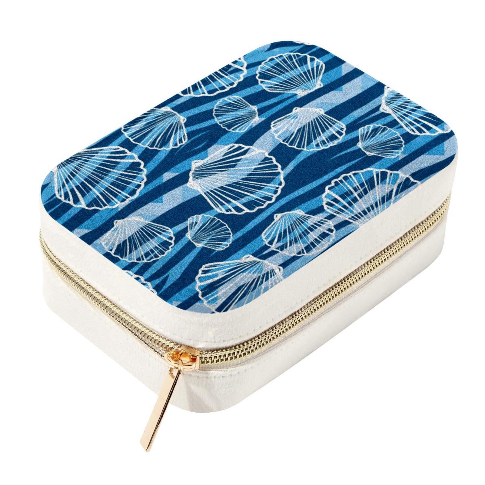 Boîte à bijoux de voyage en velours bleu pour vos escapades