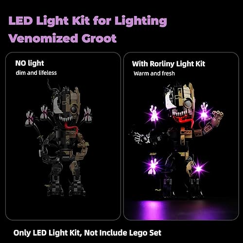 Miniatura 5 de Kit de luz LED para Lego Marvel Venomized Groot 76249, kit de iluminación creativa compatible con Lego 76249 (solo luces, sin juego de Lego)