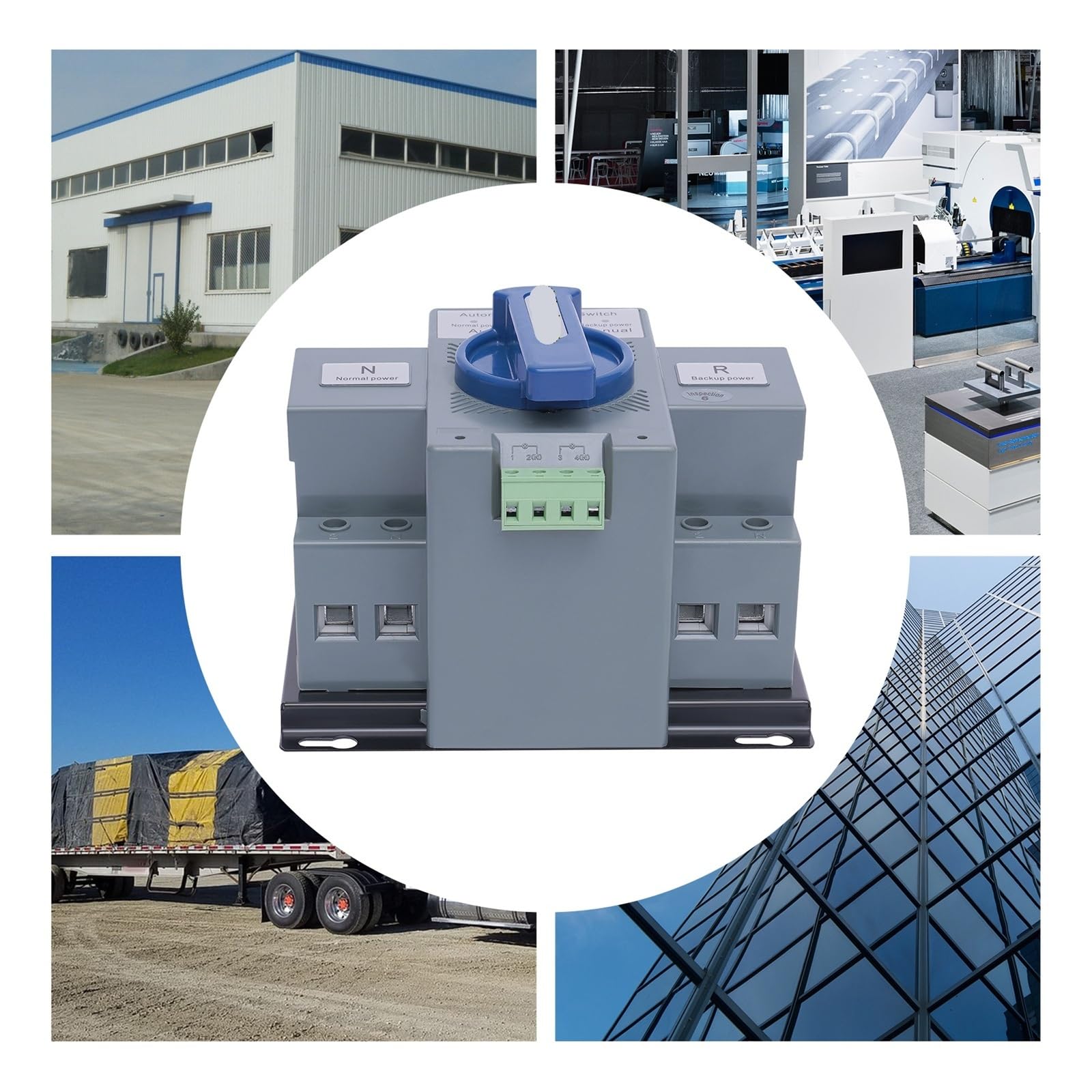 Interruptor de transferencia automática de doble alimentación de 63 A for conmutador de generador de 2 polos, conmutador de generador de 50/60 Hz(110V)