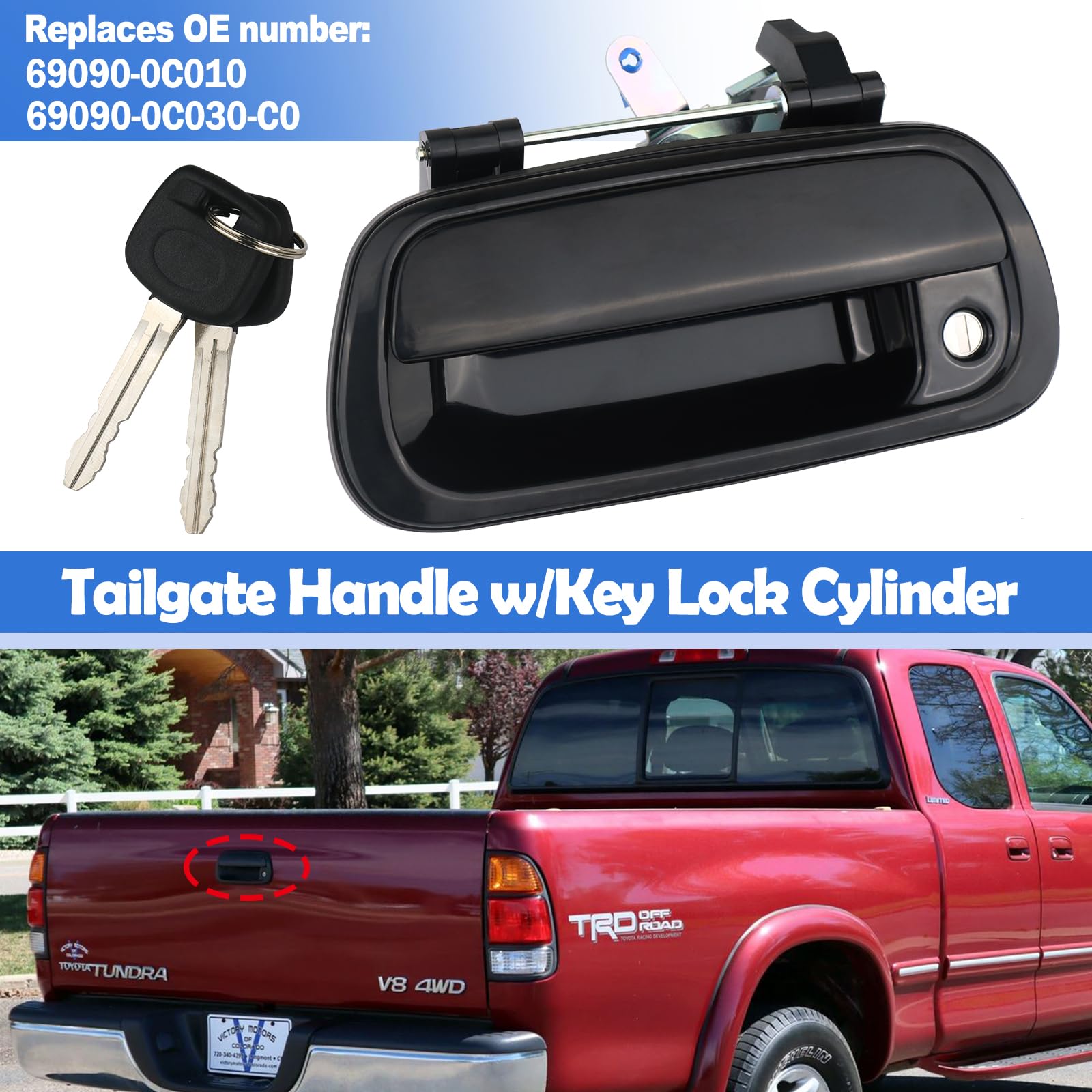 Find 07-13 Toyota Tundra Pickup Truck Black Textured Tailgate Liftgate Door Handle In Ship Only