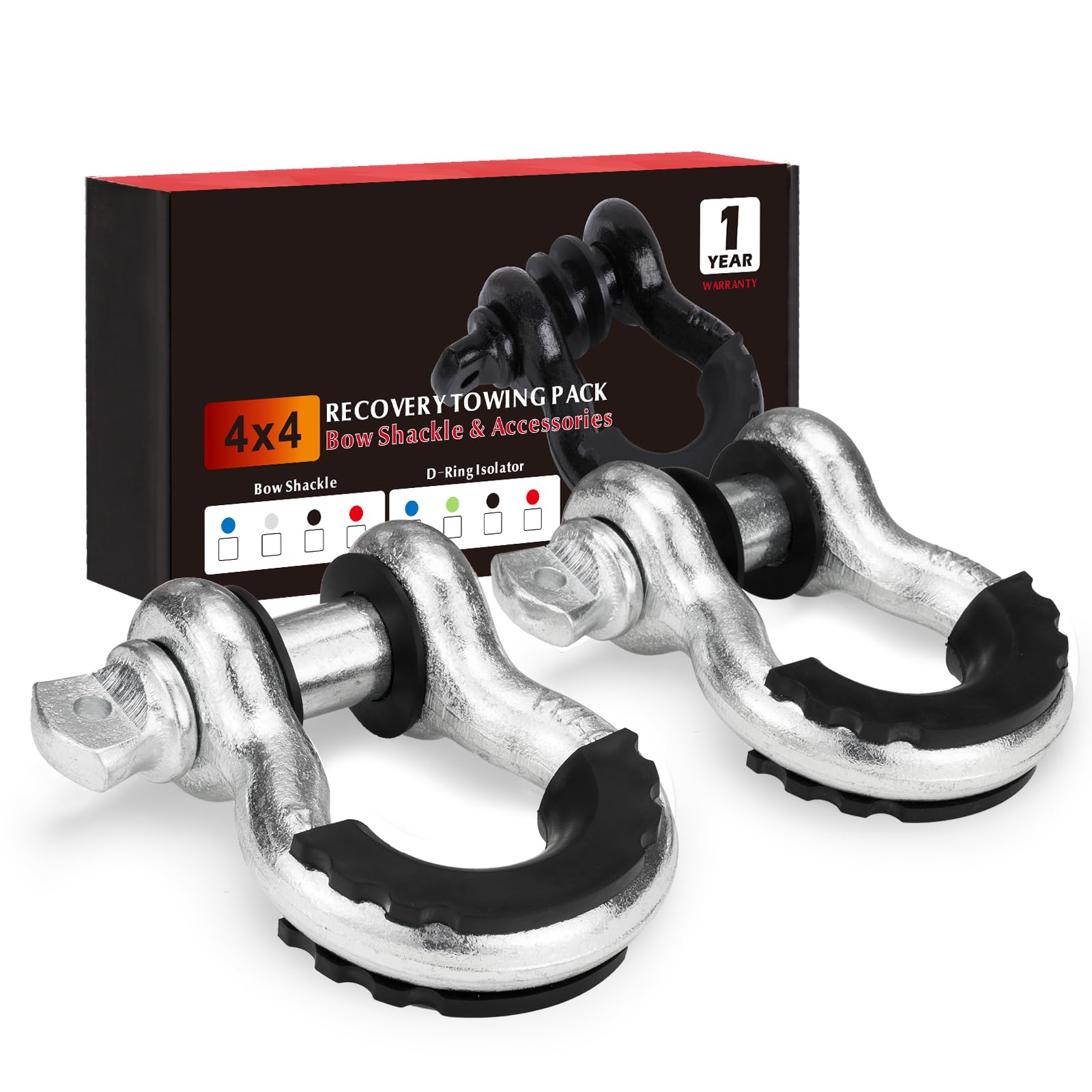 4) D-Ring Shackles, 1/2", 25-ton Screw In Isolator, Heavy Duty, New - Foto 12