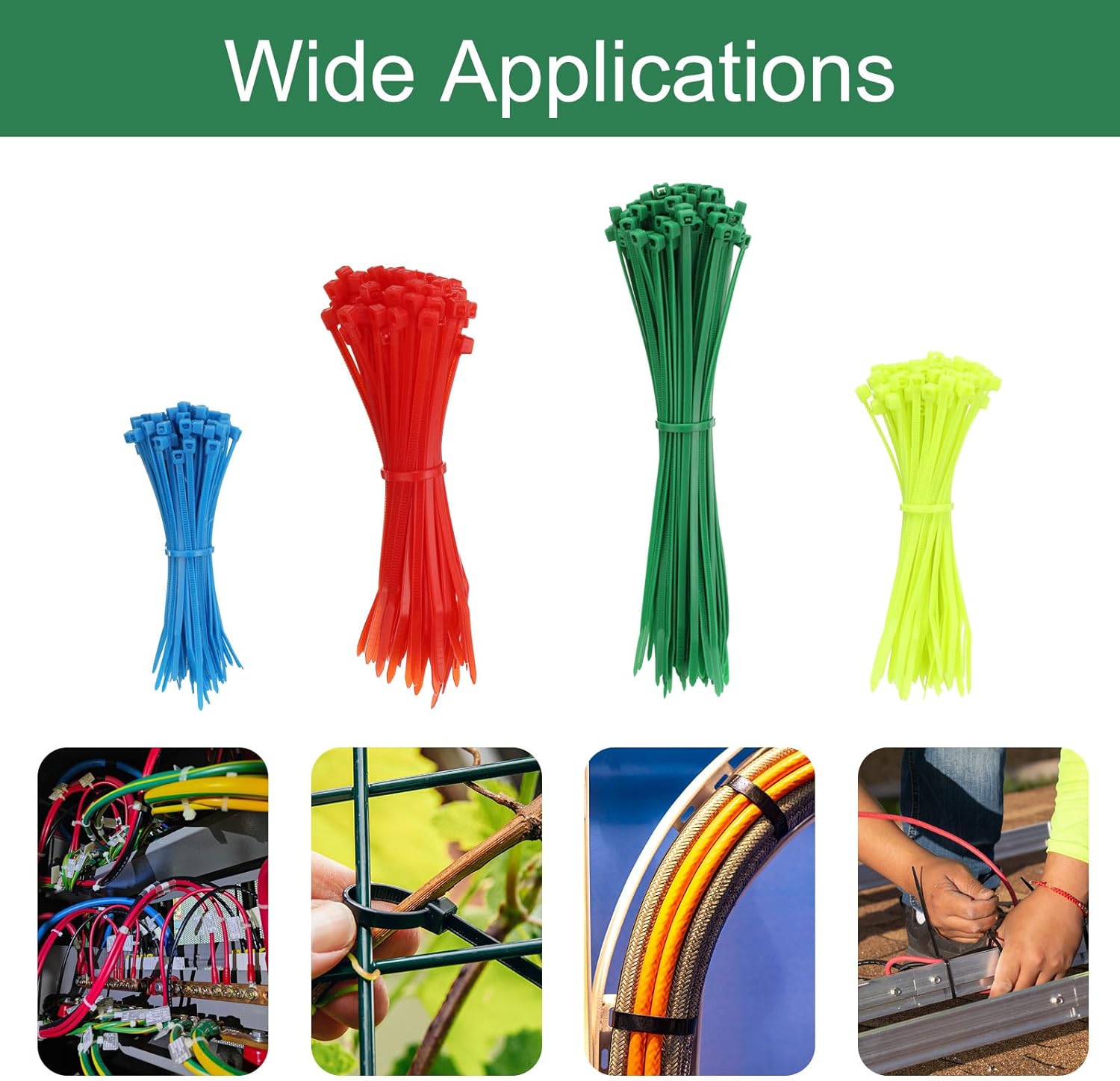 HARFINGTON 150pcs Cable Zip Ties, Plastic Nylon Ties Wraps, 6-Inch / 150mm Self-Locking Wire Cord Electrical Management Zip-Ties for Home, Office, Workshop, Outdoor Garden, 20LBS, Brown