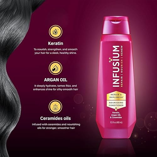 Miniatura 5 de Infusium Repair and Replenish Nourishing Conditioner - Hair Conditioner with Keratin, Argan Oil, and Ceramides - Suitable for All Hair Types - 13.5