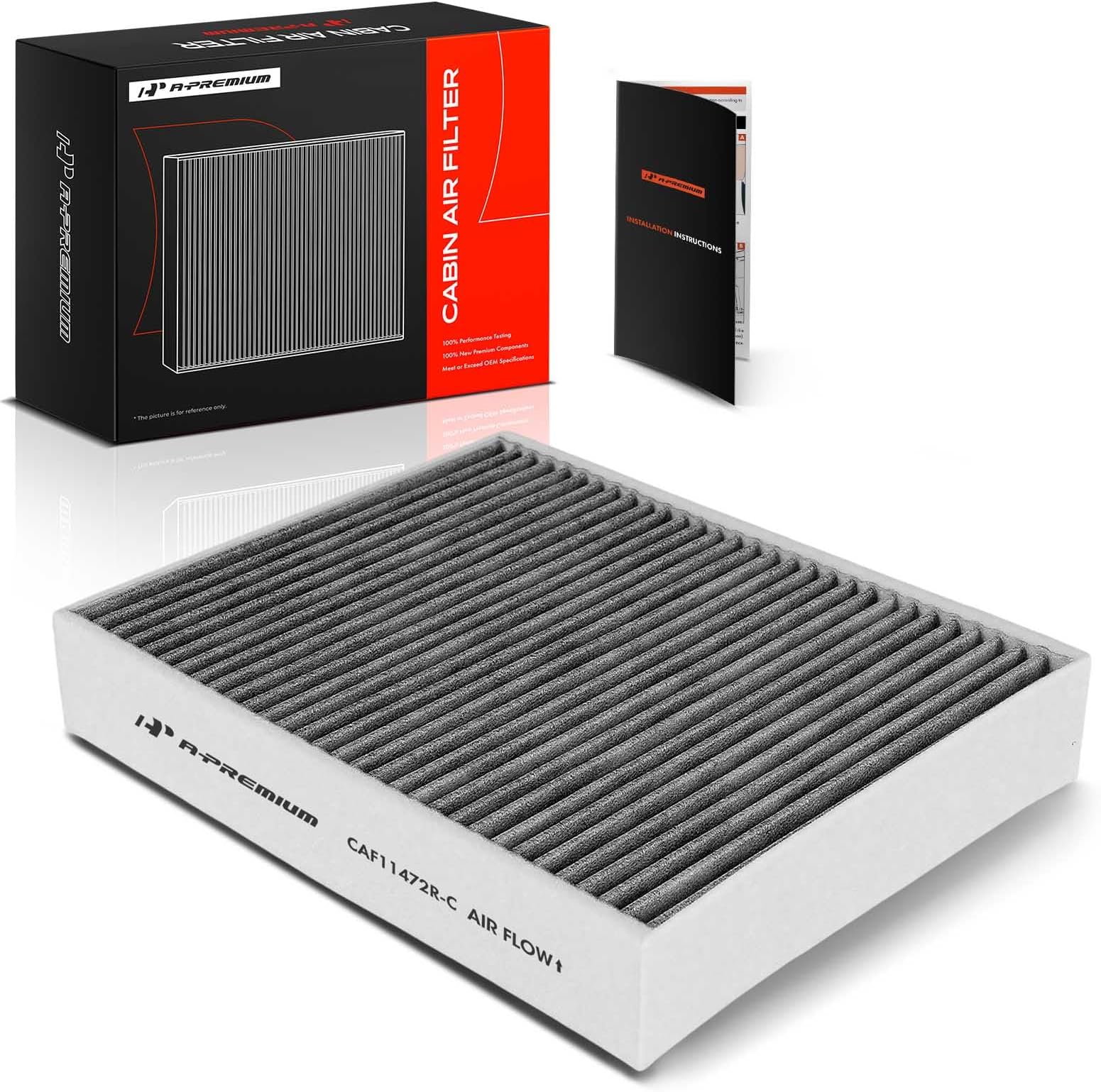 A-Premium Cabin Air Filter with Activated Carbon Compatible with BMW 320i, 320i xDrive, 328d, 328i, 330e, 330i, 330i xDrive, 335i, 428i, 430i, 435i, 440i, 228i, 230i, M2, M3, M4, ActiveHybrid 3, RWD